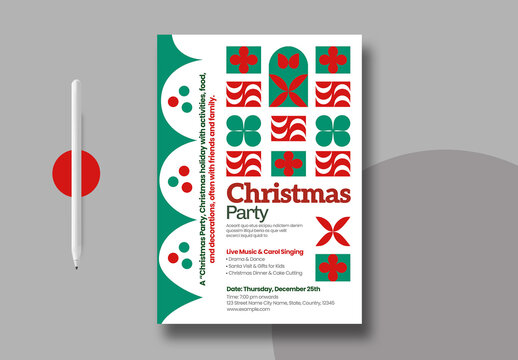 Modern Christmas Celebration Poster Template