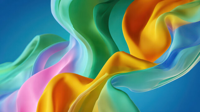 Colorful Abstract Fabric Waves