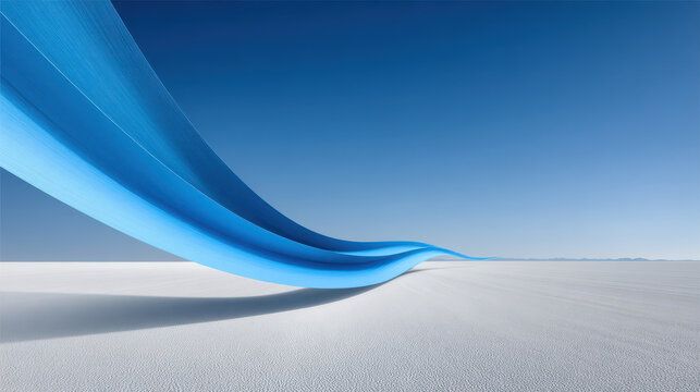 Abstract Blue Ribbon in a Desert Landscape