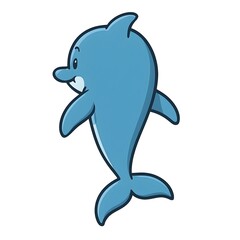 Obraz premium 돌고래, 뒷부분, 애니메이션 아트, jpeg (Dolphin, back view, animation art, jpeg)