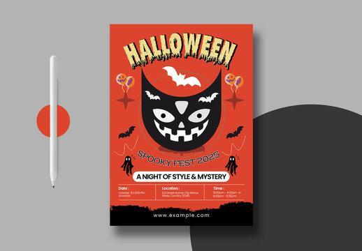 Spooky Halloween Party Poster Template