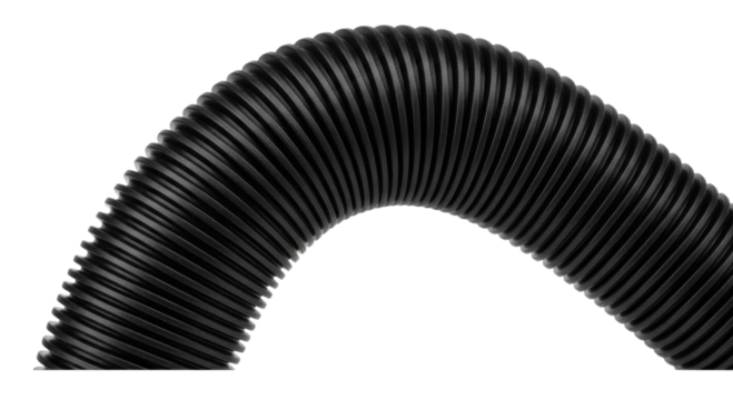 Flexible black hose bending transparent background cutout png