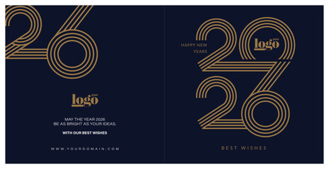 2026 logo vector design. Christmas backrounnd.