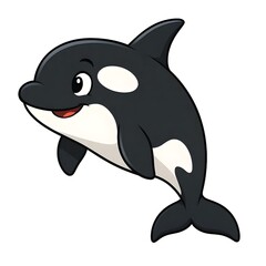 Obraz premium 범고래, 좌측면, 애니메이션 아트, jpeg (orca, left side view, animation art, jpeg)
