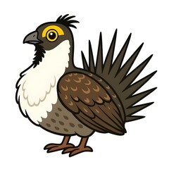 Fototapeta premium 산쑥들꿩, 좌측면, 애니메이션 아트, jpeg (Greater sage-grouse, left side view, animation art, jpeg)