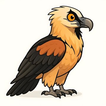 수염수리, 우측면, 애니메이션 아트, jpeg (Bearded vulture, right side view, animation art, jpeg)