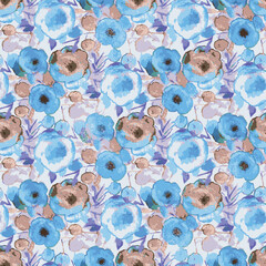 Art vintage design floral pattern light color blue beige