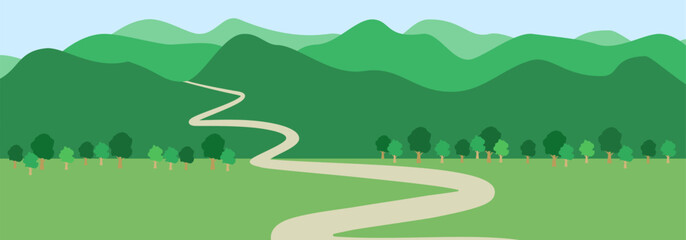 山の風景のベクターイラスト