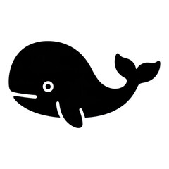 Obraz premium White Whale Silhouette with Transparent Background, Minimalist Line Art Design Element