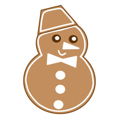 Gingerbread Snowman Cookie, Vector illustration