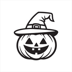Halloween pumpkin head vector illustration
