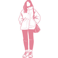 modern flat vector artwork of casual outfit in bold,primary colors