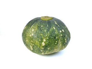 Fresh unripe pumpkin isolated on white background 
