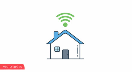 House with WiFi Signal: A Simple Illustration of Home Network Connectivity.
