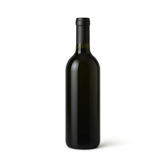 Dark Green Wine Bottle Isolated on Transparent Background