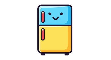 Adorable Cartoon Refrigerator with a Happy Face.