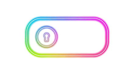 Neon-Colored Toggle Switch with Keyhole Icon.