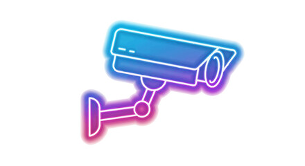 Vibrant Neon Style Security Camera Icon with Gradient Glow.