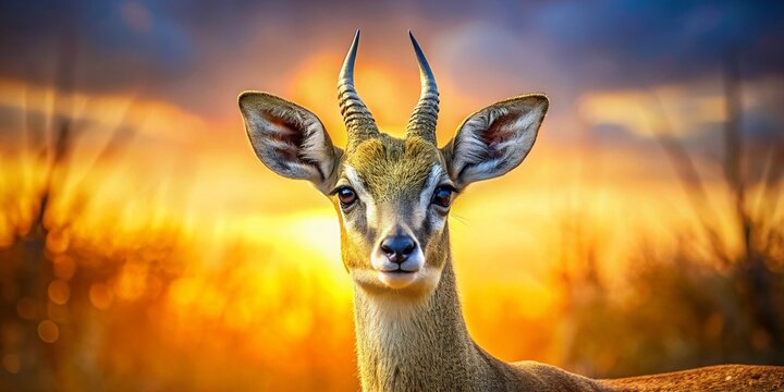 Klipspringer Antelope Double Exposure Portrait - Nature Wildlife Photography