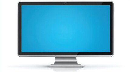 Modern Desktop Monitor with Blank Screen on a White Background