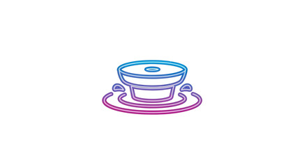 Gradient Line Art Smoke Detector Icon with Sound Waves.