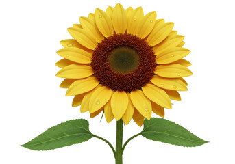 Obraz premium Bright yellow sunflower PNG isolated on transparent background, vibrant floral design element for summer and nature themes