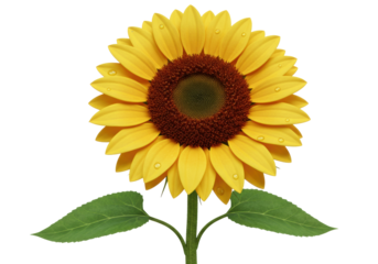 Bright yellow sunflower PNG isolated on transparent background, vibrant floral design element for summer and nature themes
