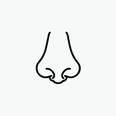 Fototapeta premium nose line art icon silhoutte vector template 