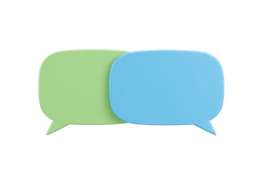 Two overlapping speech bubbles PNG isolated on transparent background, communication and conversation concept for social media and design - Powered by Adobe