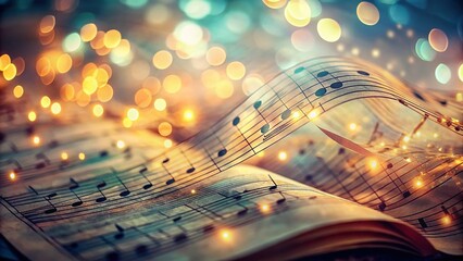 Long Exposure Macro Photography of Musical Notes on Sheet Music