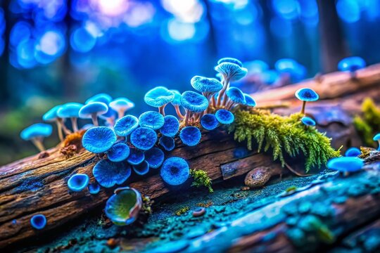 Long Exposure of Conifer Blueing Bracket Fungus (Postia caesia) on Wood