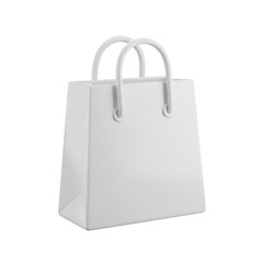 White shopping bag with curved handles on a white background icon 2025-2026 transparent isolated on white background png 4k full hd download