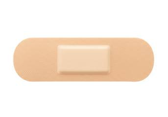 Adhesive bandage PNG isolated on transparent background, first aid plaster for wound care and medical treatment