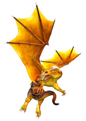 Fototapeta premium 3D Rendering Fairy Tale Dragon on White