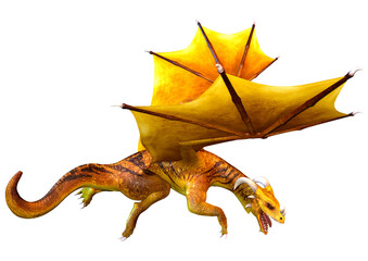 Fototapeta premium 3D Rendering Fairy Tale Dragon on White