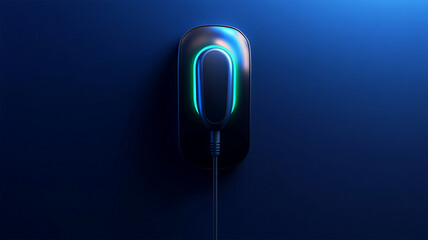 Energy EV car concept. Futuristic hybrid vehicle charge battery electric on station blur cityscape on panoramic banner blue background with icon illustration environment friendly. green eco technology