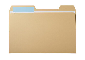 Manila file folder PNG isolated on transparent background, office document organizer for paperwork and storage, light brown paper container