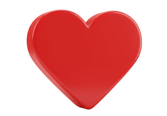 Red heart shape isolated PNG on transparent background, love and romance symbol for Valentine s Day and graphic design