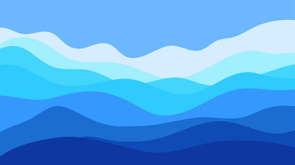 abstract blue waveform landscape