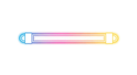 Neon light tube with rainbow gradient illumination.