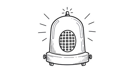Vintage Alarm Bell with Light, Emergency Alert System.