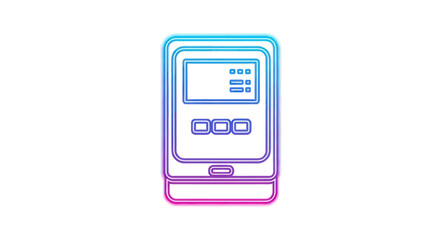 Outline Illustration of a Digital Electronic Device with Screen.