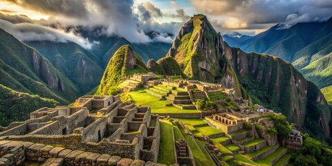 Machu Picchu Andes Mountains Inca Ruins Peru South America Ancient Civilization Historical Site