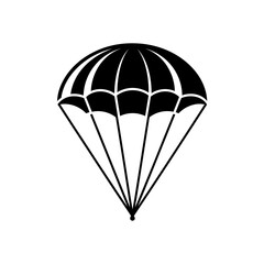 Parachute Icon &ndash; Minimal Black and White Skydiving Vector Illustration