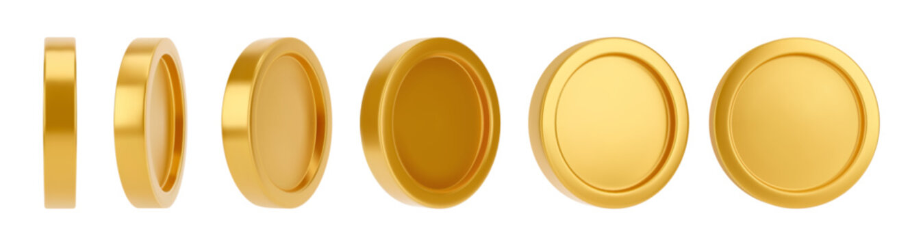 Blank casino coin or vip chip with copy space. Vector in 3d style, isolated set of mockup tokens for playing and gambling. Online entertainment and prize. Gaming experience, lottery or slots