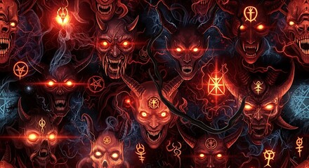Frightening Demons and Devils Pattern.