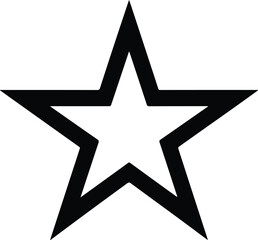 Fototapeta premium Simple black outline star shape on a clean white background