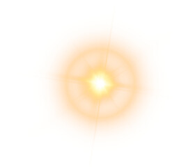 Gold glow star with light glowing effect and transparent sun rays overlay background