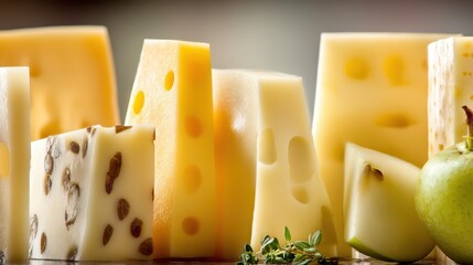 Artful display of assorted cheeses culinary showcase indoor setting gourmet presentation