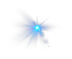 PNG blue light burst with glowing reflections and sparkles. Radiant design brings luxury and brilliance to abstract visuals. Ideal for festive, disco, or futuristic effects.